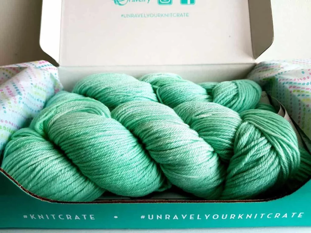 Yarn received in one of Knitcrate subscription boxes