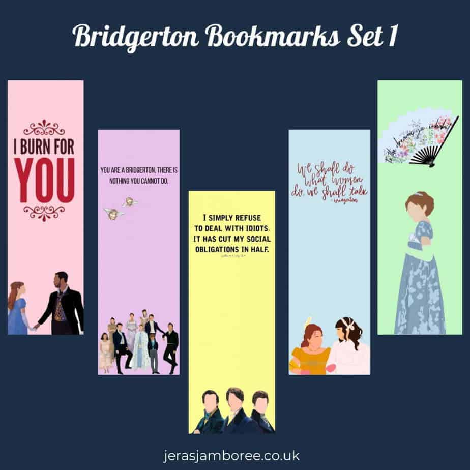 Set of 5 Bookmarks inspired by Bridgerton