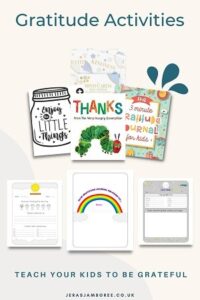 Gratitude Activities for Kids - gratitude jar, the 3 minute gratitude journal, thanks from the very hungry caterpillar, morning and bedtime gratitude routines for kids