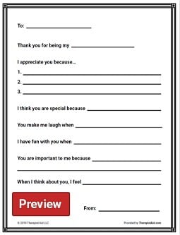 Ideas for what to write in a gratitude letter for kids