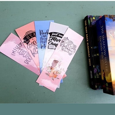 Set of 5 Book Quote Bookmarks in a fan shape