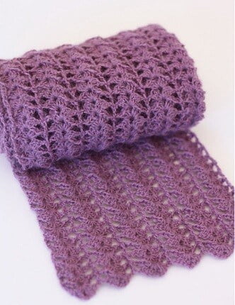 lacy crocheted scarf in a lacy pattern