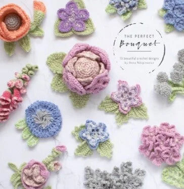 different crochet flowers to arrange into a bouquet
