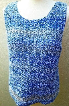 crochet summer tank top in blue