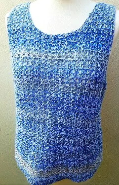 crochet summer tank top in blue