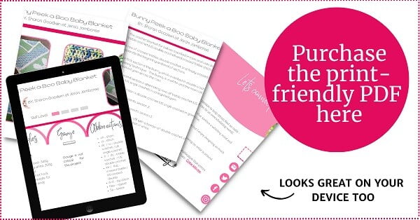 holding image for buying the bunny crochet blanket pattern