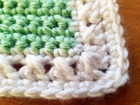 border on a crochet baby blanket in white