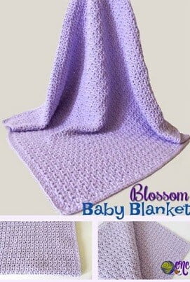 blanket crocheted in lilac