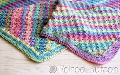c2c blanket in rainbow colours