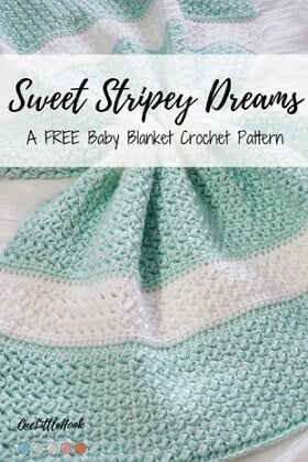 crocheted blanket in mint and white