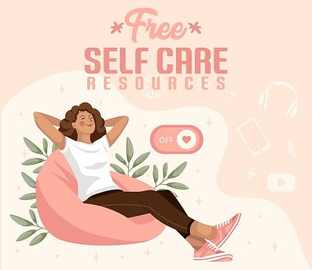 vector of a woman laying back on a bean bag