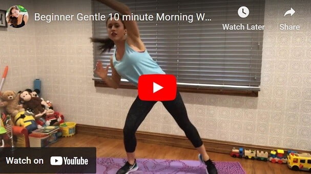 Youtube thumbnail of a woman in exercise clothes moving towards the left