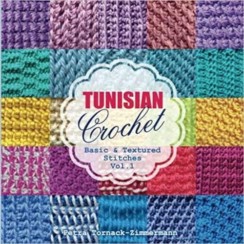 book cover for Tunisian Crochet Vol 1 by Petra Tornack Zimmermann showing a close up of different Tunisian crochet stitches