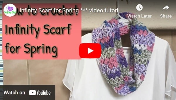 Youtube thumbnail showing an infinity scarf worn over a tshirt