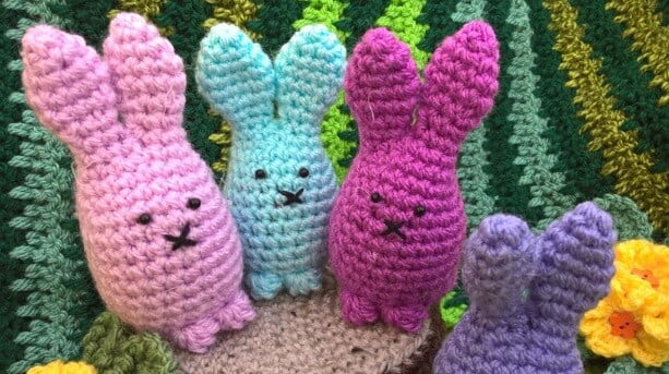 Bunny egg covers with big ears and feet
