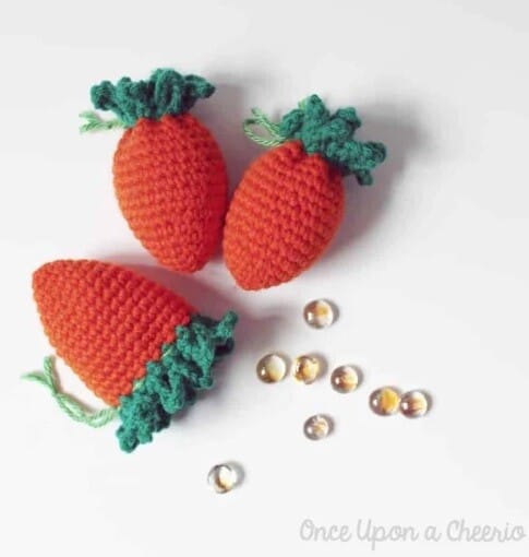 3 carrot shaped egg cozies
