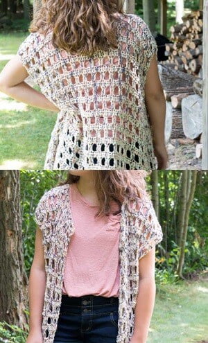 two photos showing the front and back of a beach robe