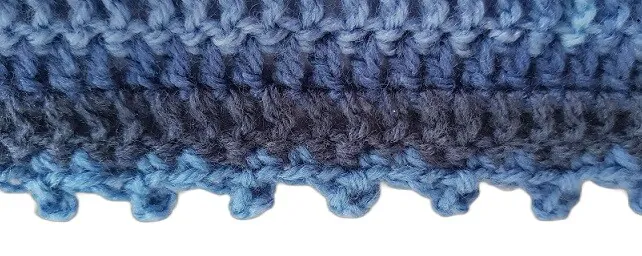 close up of picot edging used on a shawl