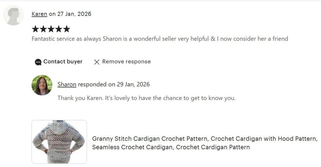 27 Jan 2026 5 star Etsy review: Fantastic service as always Sharon is a wonderful seller very helpful & I now consider her a friend