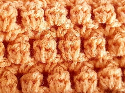 close up of the Acorn crochet stitch
