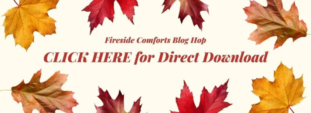 Holding image to click and download a PDF of the Olivia chunky sweater pattern as part of the Fireside Comforts Blog Hop on 16th October 2024