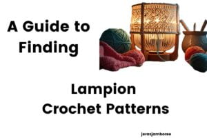 holding image showing a lit up lantern with the text "A guide to finding lampion crochet patterns"