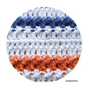 Close up of the crochet Floret Stitch