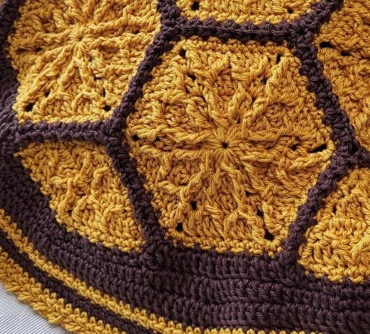 Hexagons using textured stitches