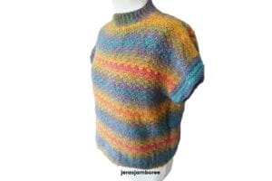 A crochet vest top is styled on a mannequin