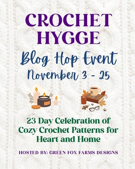 holding image for the crochet hygge blog hop.  Days the hop is running and who it's hosted with