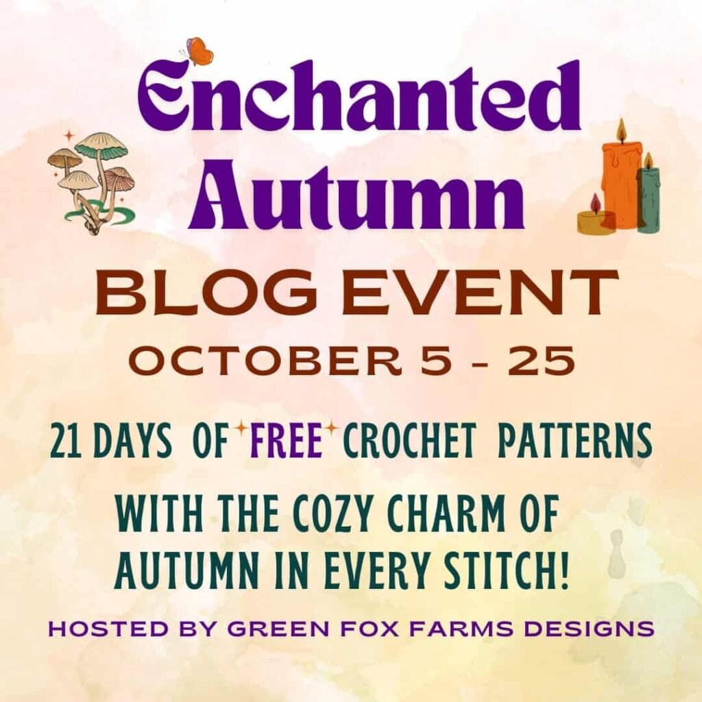 holding image for the Enchanted Autumn blog hop hosted by Lisa at Green Fox Farms Designs for October 2026