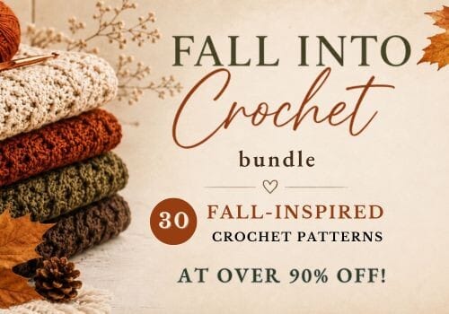 holding image for the crochet pattern bundle to purchase on the Fall Into Crochet blog hop